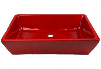 vasque a poser rectangulaire rouge