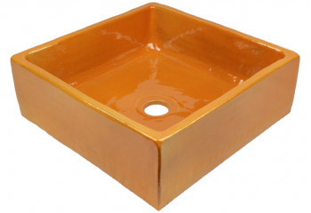 vasque a poser artisanale orange