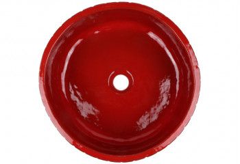 vasque salle de bain ceramique rouge