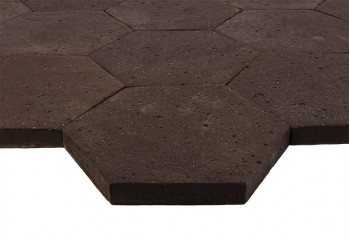 hexagone terre cuite noir