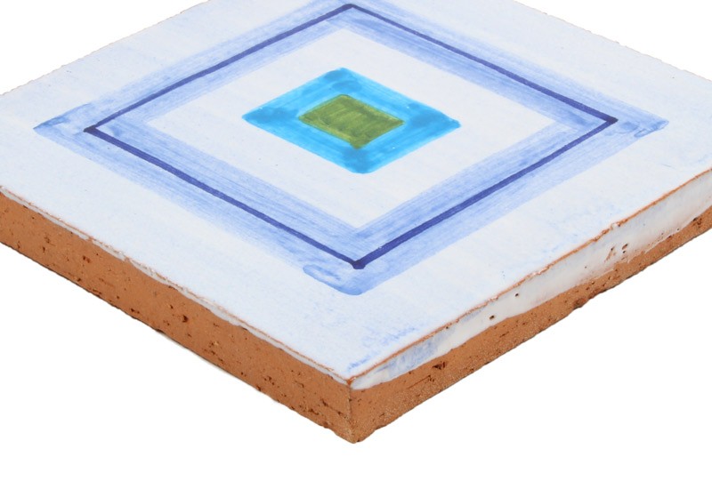 carrelage motif  carré bleu