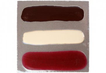 faience argent motif rouge ivoire et marron
