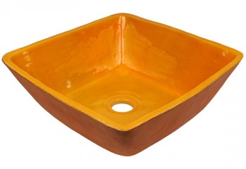 vasque a poser ceramique design bicolore