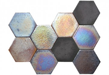 tomette hexagonale effet metallique